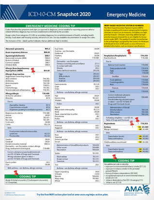 Read ICD-10-CM 2020 Snapshot Coding Card: Emergency Medicine - American Medical Association file in ePub